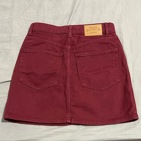Pull&Bear Women's Burgundy Skirt 26 - Picture 2 of 2